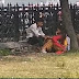 चंबा के चौगान में स्कूल के बच्चे वा अन्य युवा लोग सरेआम रंग रलिया मानते हुए के शॉट्स,