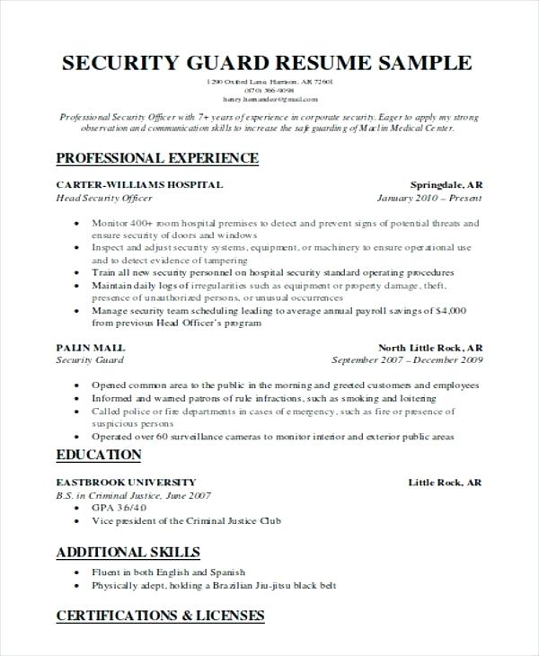 Examples police officer resume pdf