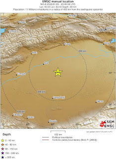 Cutremur moderat cu magnitudinea de 5,8 grade in China-Sudul provinciei Xinjiang