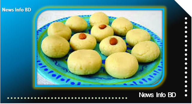 Sandesh is prepared by mixing sugar or molasses with the lamb