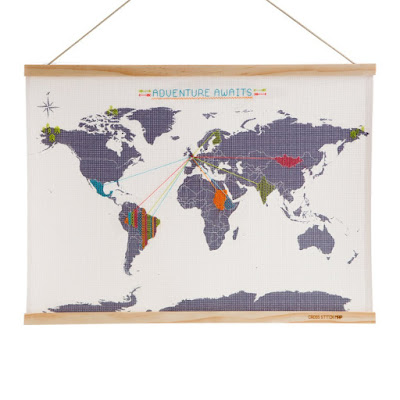 Cross Stitch Map, Create a Unique Memento of Your Travels, Every Holiday or Adventurous Road Trip in Your Own Unique Way
