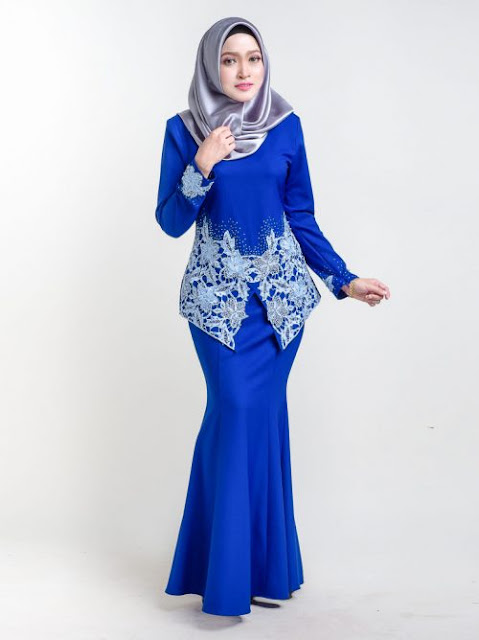 fesyen baju kurung lace moden terkini