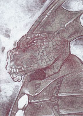 Kryllith (Pencil study) ACEO Sketch Card by Jeff Lafferty