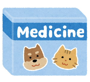 動物用の薬のイラスト（犬と猫）
