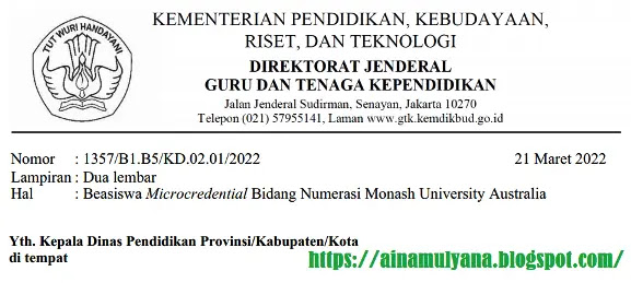 PENDAFTARAN BEASISWA MICROCREDENTIAL BIDANG NUMERASI MONASH UNIVERSITY AUSTRALIA TAHUN 2022