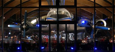 Restaurant at a Vintage Airplane in Zurich Airport