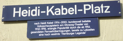 Heidi Kabel plaza sign near Hamburg's Central Station