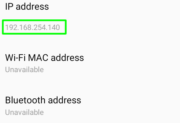 android phone ip address