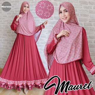 Gamis Maurel Maroon, Gamis trendy, Baju Gamis Murah tapi bagus, Fashion Muslimah Modern