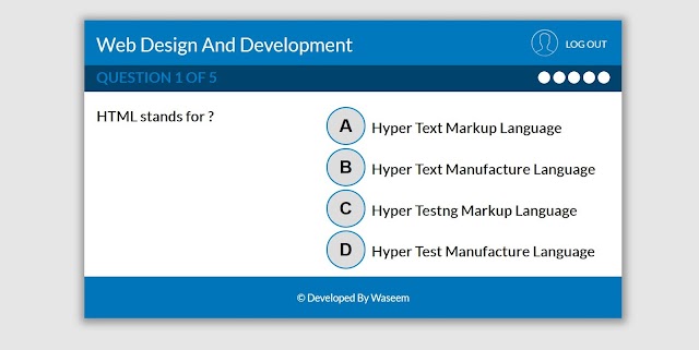 Quiz Application Development By Using HTML,CSS And JavaScript