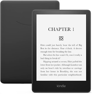 Kindle Paperwhite shown with both front and rear view.