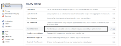 Go to settings > security > trusted contacts