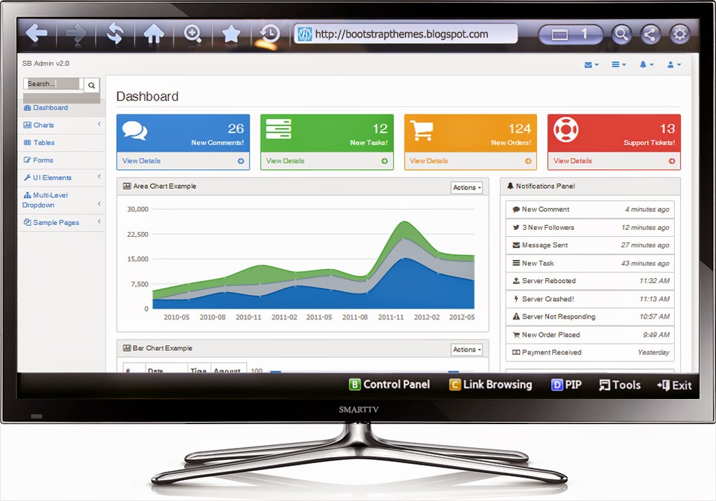 Free Bootstrap Themes SmartTV Preview