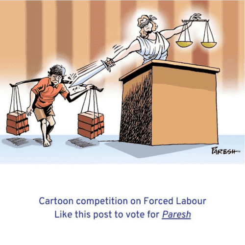 Egypt Cartoon .. Voting begins for the International Cartoon Competition on Forced Labour