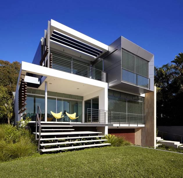  Rumah  Modern Dengan Tangga  Luar  Spiral Desain  Rumah  888