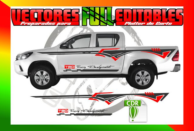 franjas laterales para carros Hilux 4X4  Gratis