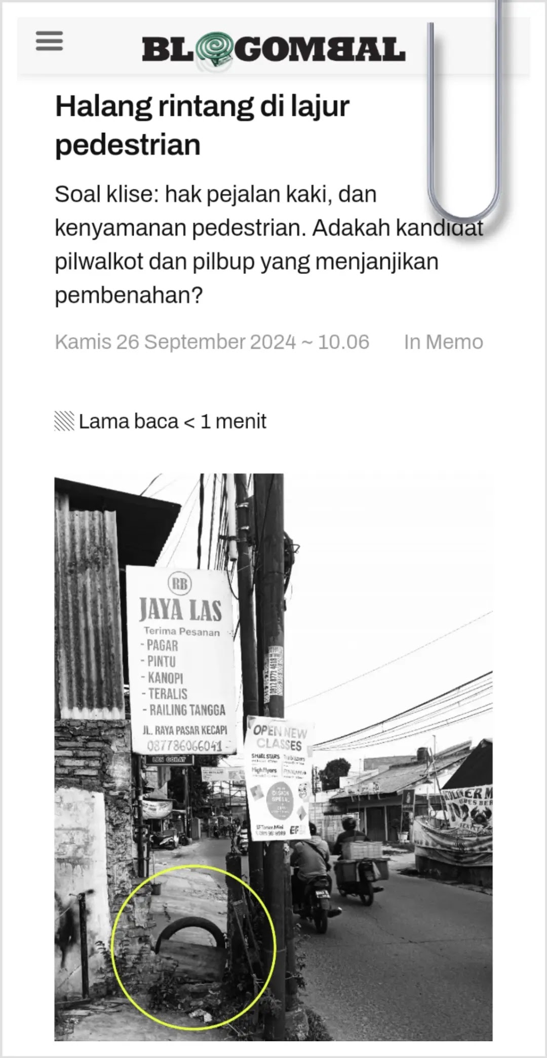 Mari menghalangi pejalan kaki