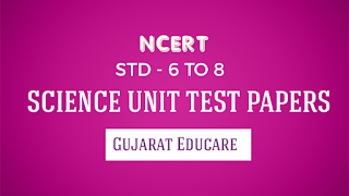 Std 6 to 8 Science Unit test papers