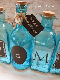 Chipping with Charm:  Blue Bottle Pinterest Party Project...http://www.chippingwithcharm.blogspot.com/
