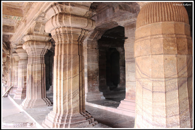 Beautiful pillars in Cave 3, Badami