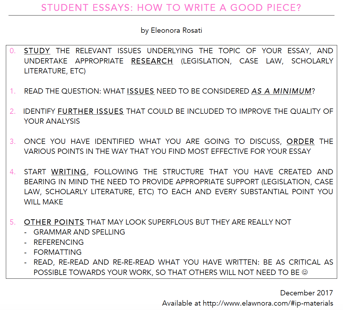 how to write a good act essay law