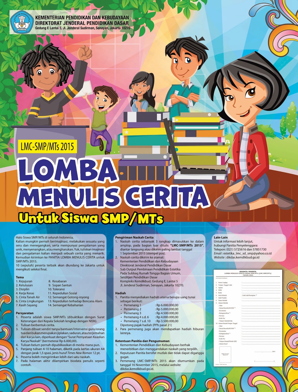 Ikuti Lomba Menulis Cerita 2015 Siswa SD/MI dan SMP/MTs 