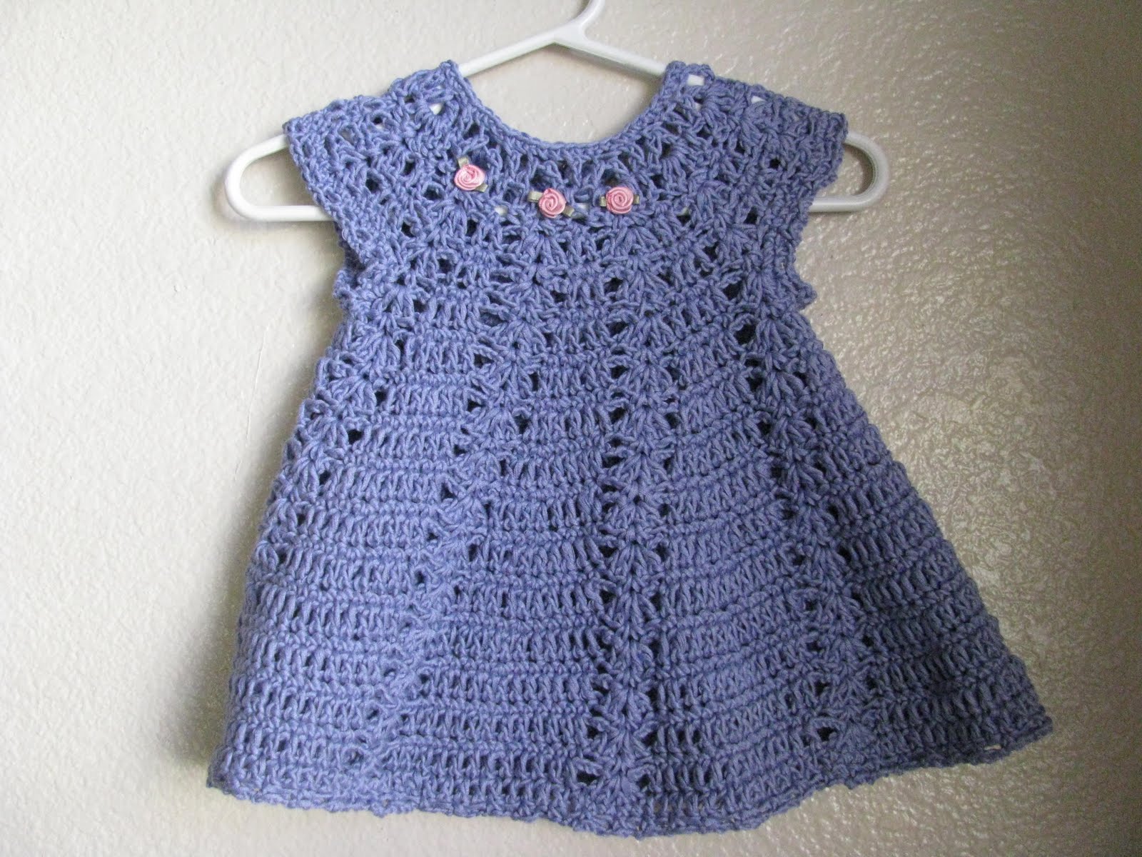 My latest project: My first crocheted baby dress finished!