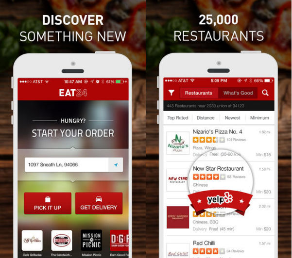 Eat 24 - Top 10  Android apps For Restaurants and Food