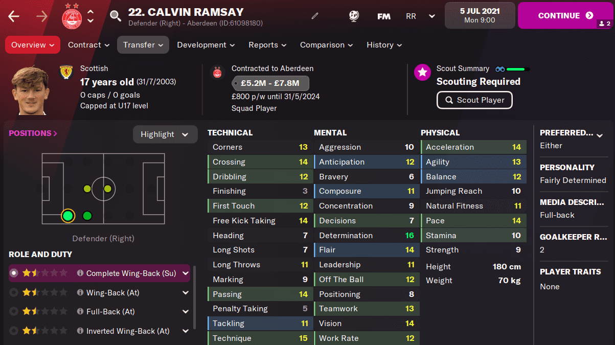 FM22 Calvin Ramsay