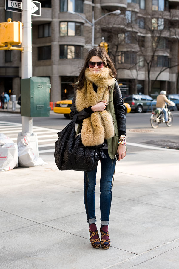 Chic NYC Faux Fur Cold Weather Style LOVING The Socks Straps 