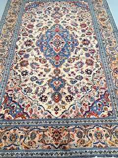 Beige Kashan Persian Rug