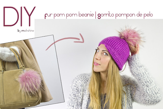 DIY pom pom beanie