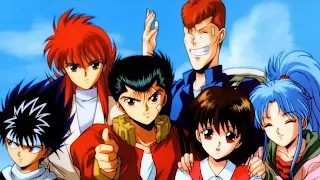 uma foto presente no anime de Yu Yu Hakusho que mostra o grupo com a maior parte dos protagonistas unidos