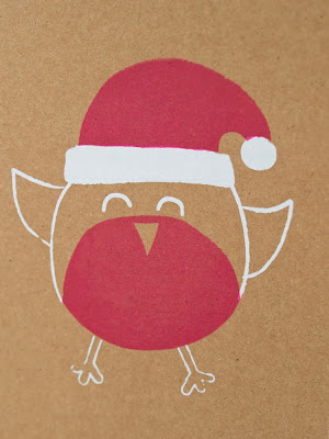 Happy Robin screen printed card 2