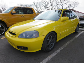 The Screaming Yellow Buzz Bomb Honda Civic Hatchback at Almost Everything Auto Body