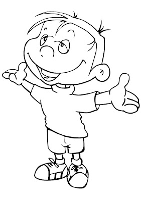 happy boy coloring page