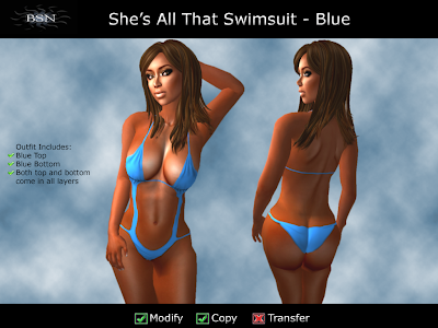 BSN She's All That Swimsuit - Blue
