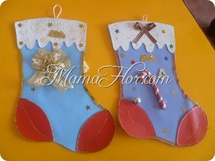 Botas navideñas: elaboradas de Foamy
