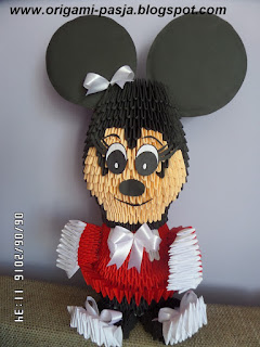 Myszka Mickey, Disney, papier, origami modułowe 3d, segmentowe