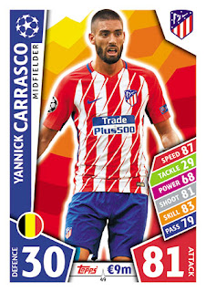 Topps Match Attax UEFA Champions League 2017-2018 Club Atlético de Madrid Set