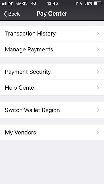 WeChat Pay: switch wallet region