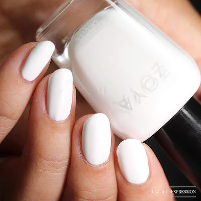 Nail polish swatch of Snow white from the Zoya Bridal Bliss collection
