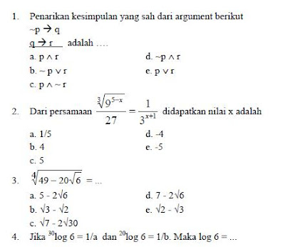 Prediksi Soal Ujian Nasional Matematika IPA Lengkap SMA 2012