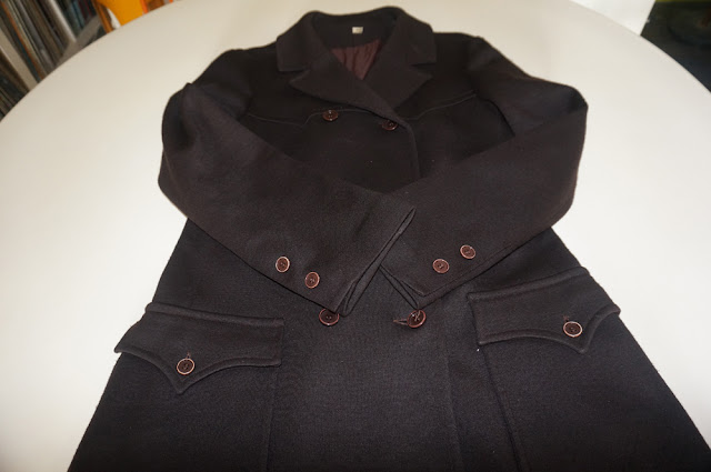 caban années 70 vintage pea coat peacoat double breasted 1970 70s
