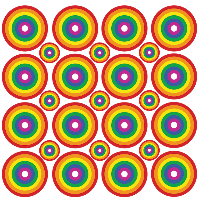 Gay Pride - Circle Rainbow Pattern of Pride Silhouetted