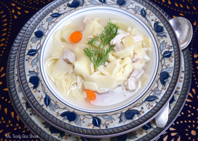 Homemade Chicken Noodle Soup: There's scientific evidence that chicken soup is better for you when you have a cold or flu than over-the-counter medications! Ms Toody Goo Shoes