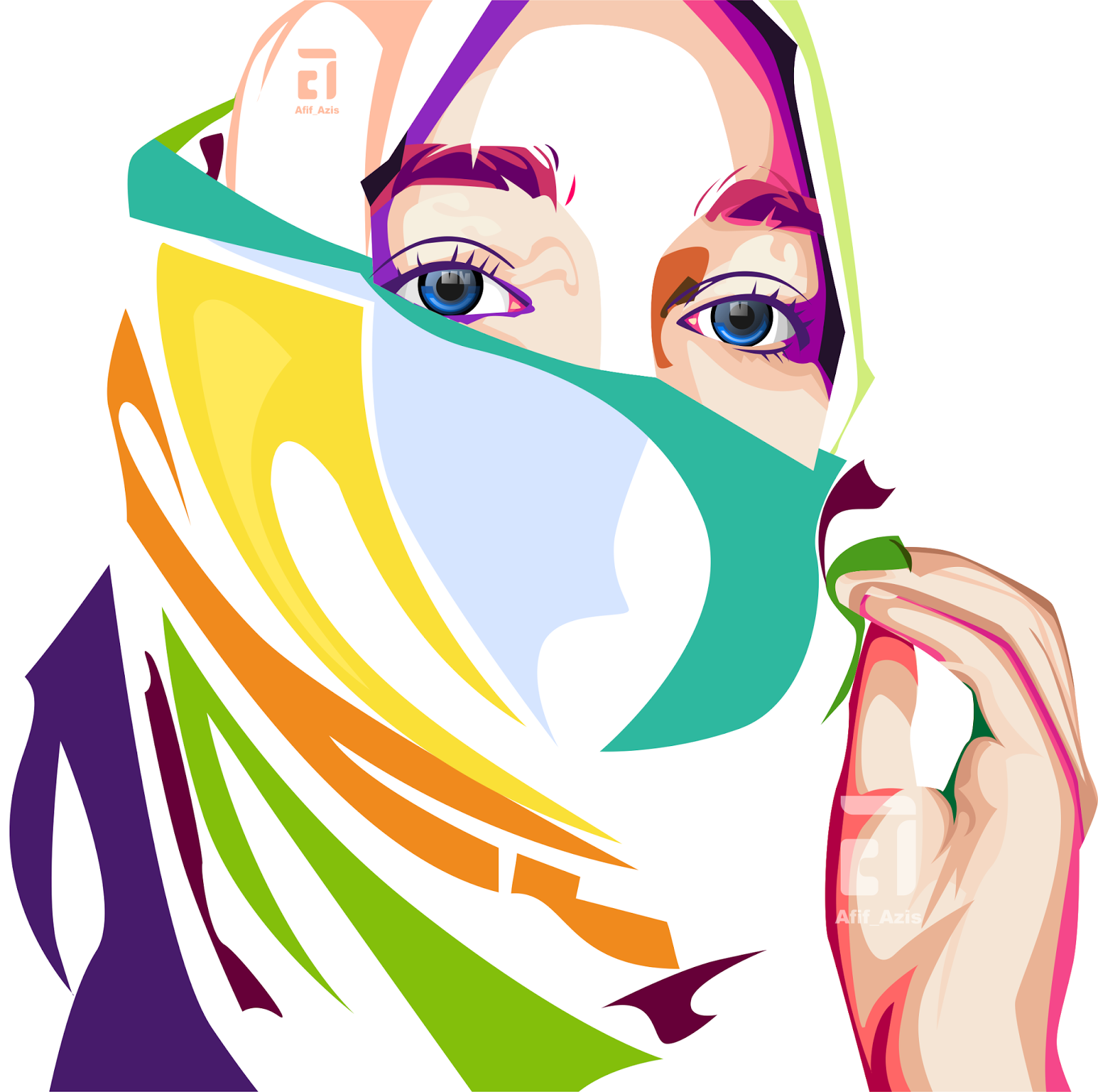 Hijab Art Vector Gambar Gratis
