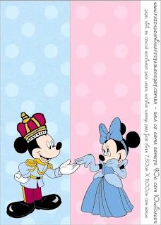 Mickey and Minnie King and Queen, Free Printable Candy Bar Labels.