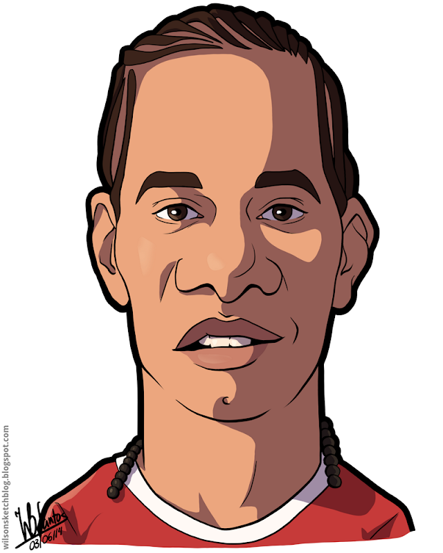 Cartoon caricature of Hélder Costa.