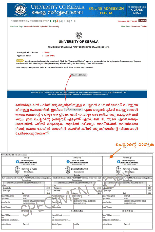 Kerala University UG Admission 2015 Online Registration Help